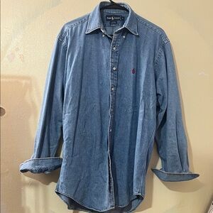 Polo by Ralph Lauren Men's Casual Blue Denim Shirt